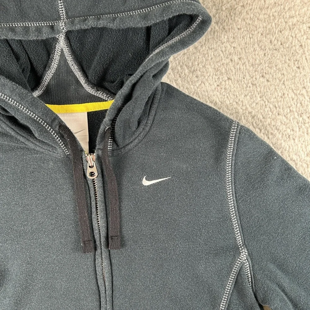 Vintage Nike‎ Hoodie Womens Small Full Zip Contrast Stitching Y2K 90s Silver Tag